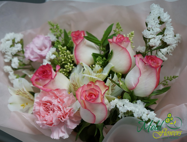 Букет с розовами розами ''Kис-Kиc'' Фото